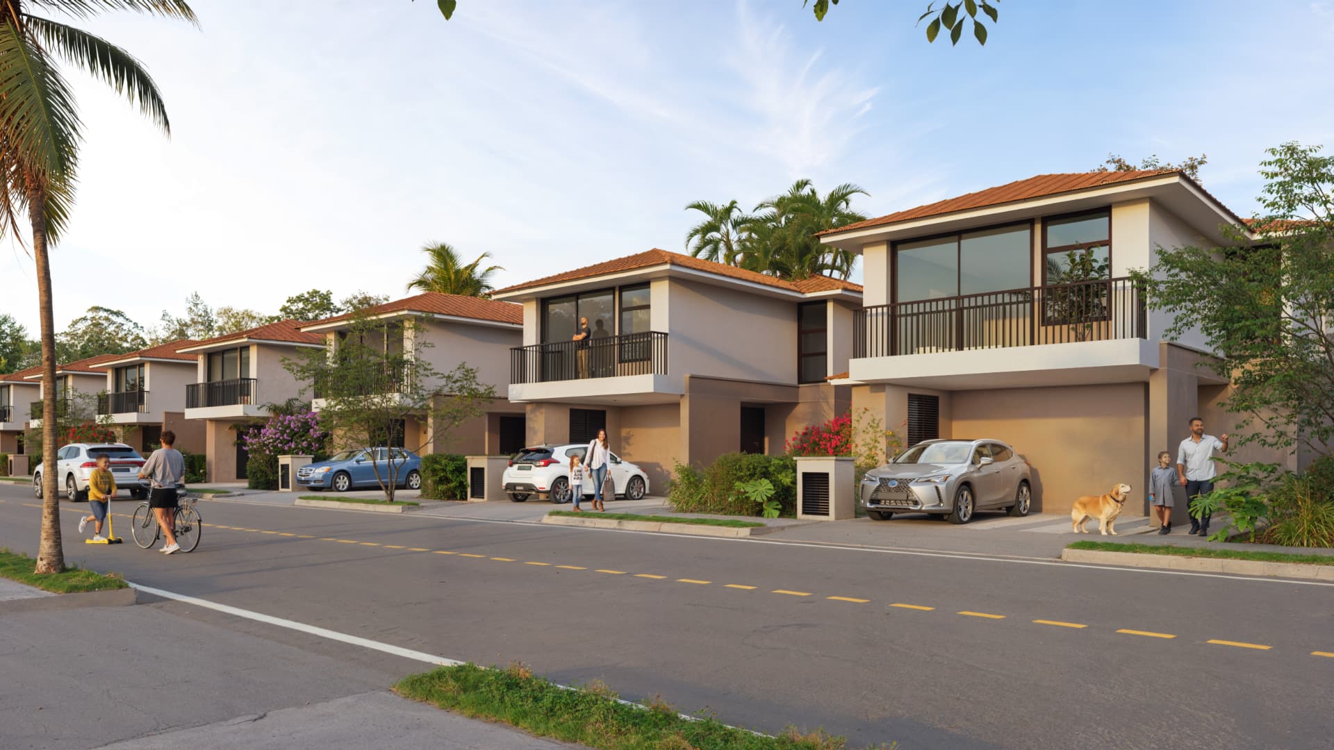Entrada con caseta de vigilancia de una comunidad residencial cerrada en Panamá